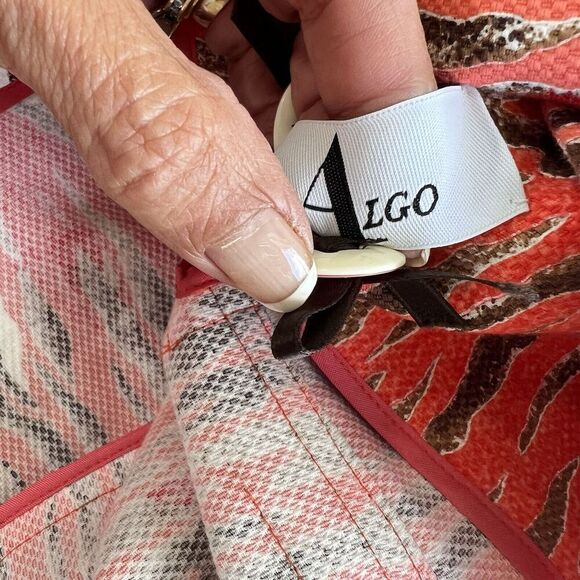 Algo of Switzerland Blazer Jacket Women XL Art To Wear Animal Print Orange Funky - Picture 8 of 13